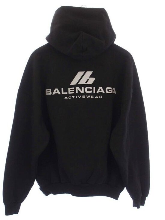 Balenciaga Tops - Balenciaga Large Fit Hoodie Pullover Sweatshirt Long Sleeve Logo 1 S Black